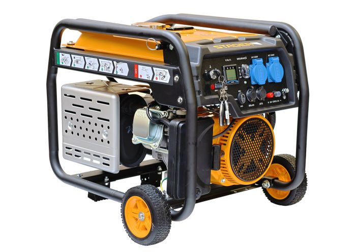 Generator curent Stager FD 3600ER pe benzină 3 kW cu pornire electrică și ATS, vedere laterală completă.