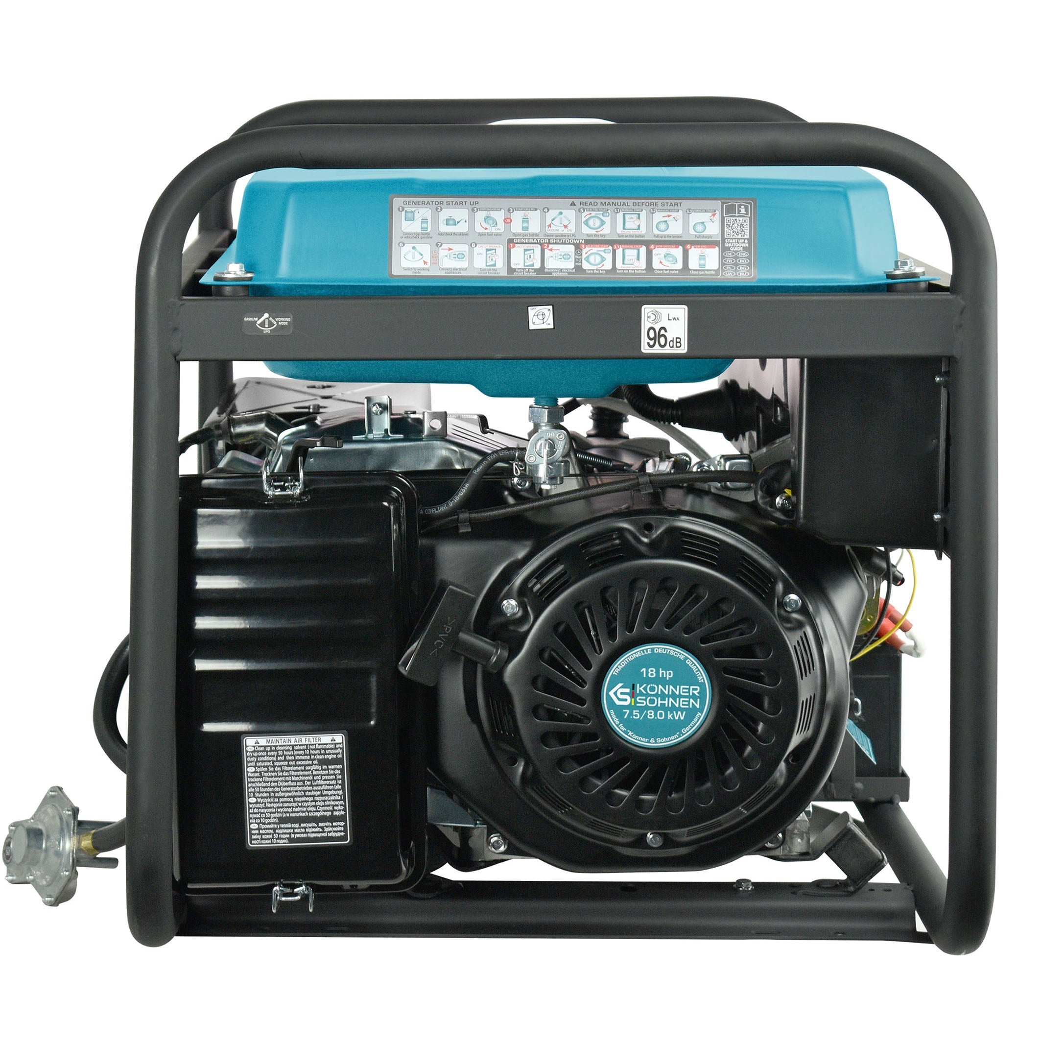 Generator pe gaz și benzină Könner & Söhnen KS 10000E G – Dual Fuel 2 generator GPL benzina Konner Sohnen pentru uz casnic
