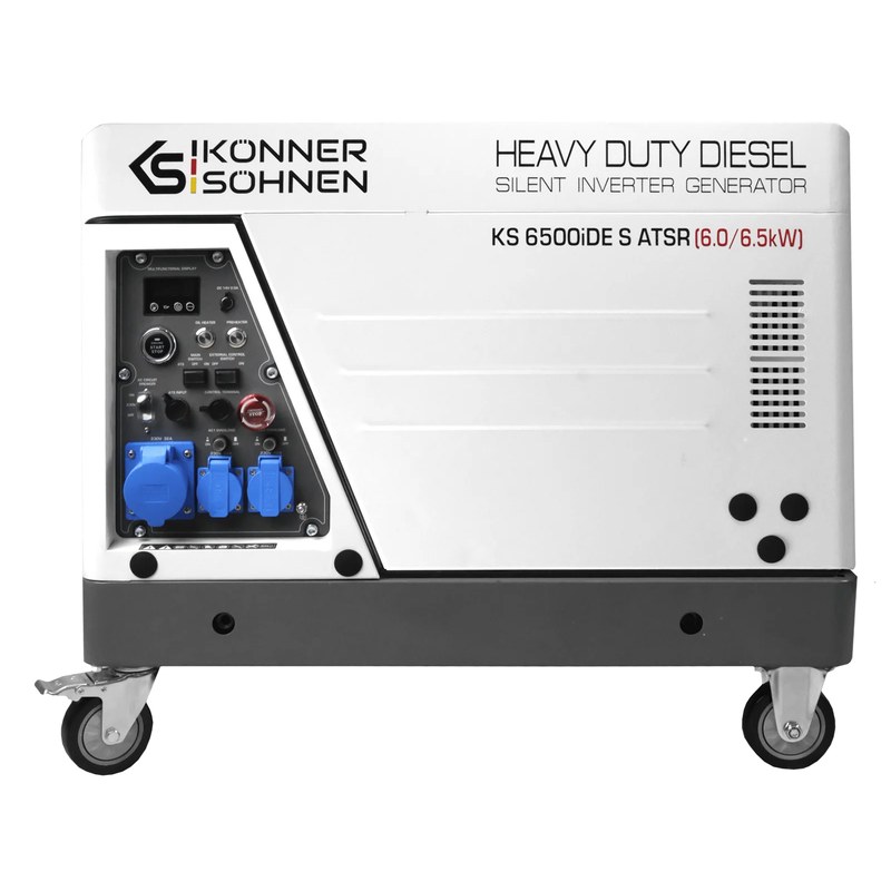 Generator curent diesel silent Konner & Sohnen KS 6500iDE S ATSR 6500W, invertor profesional cu ATS pentru casa si aplicatii industriale